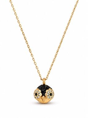 Kate Spade NWT Penguin Pendant Necklace Gold Pave Crystal Owl Dashing Beauty